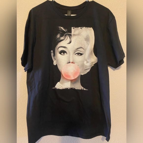 T-shirt Graphique Noir Monroe - Hanes - Taille 2XL Homme - Occasion Très Bon état